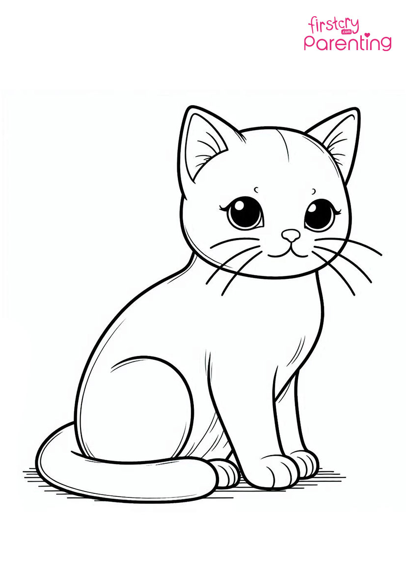 Simple Cat Coloring Page